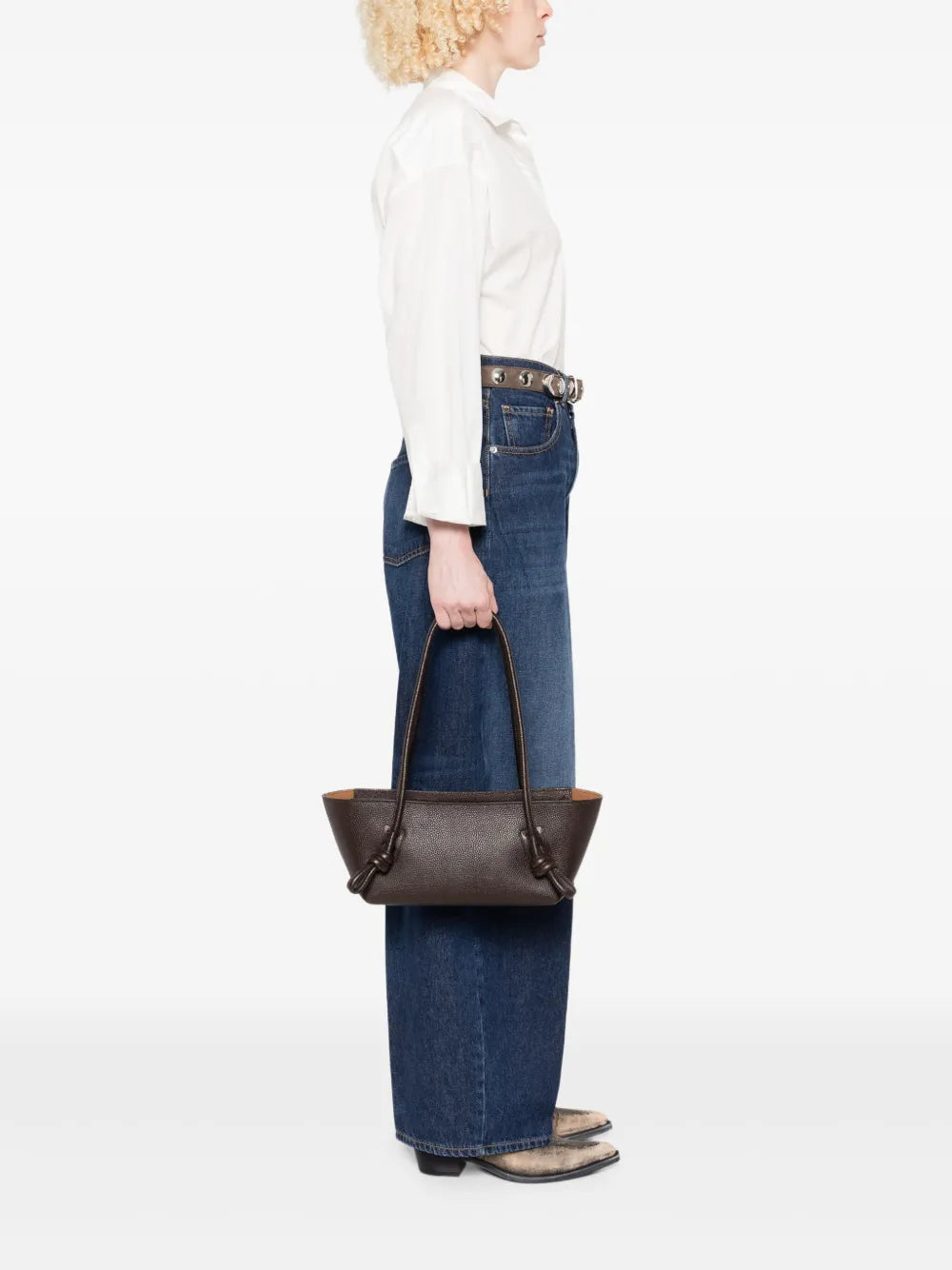 HereuFleca knotted leather shoulder bag