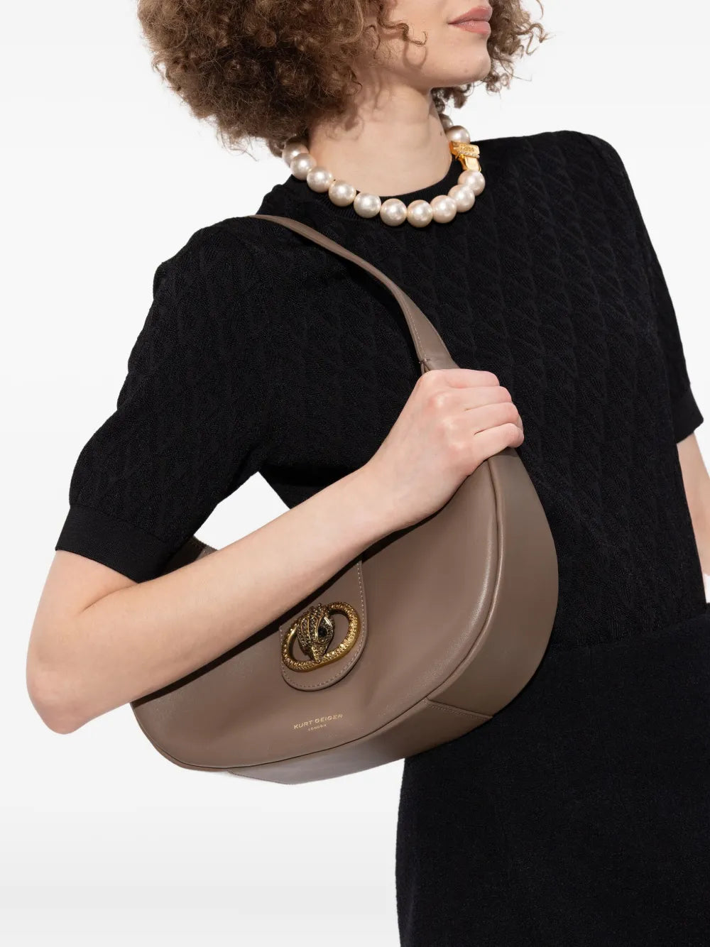Kurt Geiger LondonChelsea crystal-embellished crescent shoulder bag