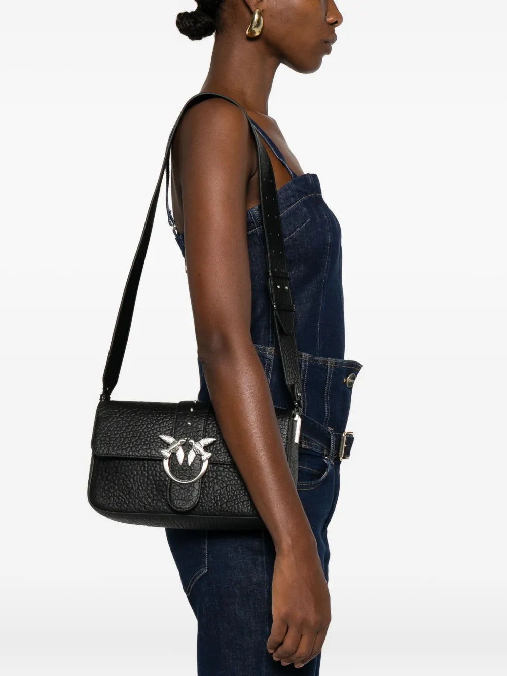 PINKOtextured-leather shoulder bag