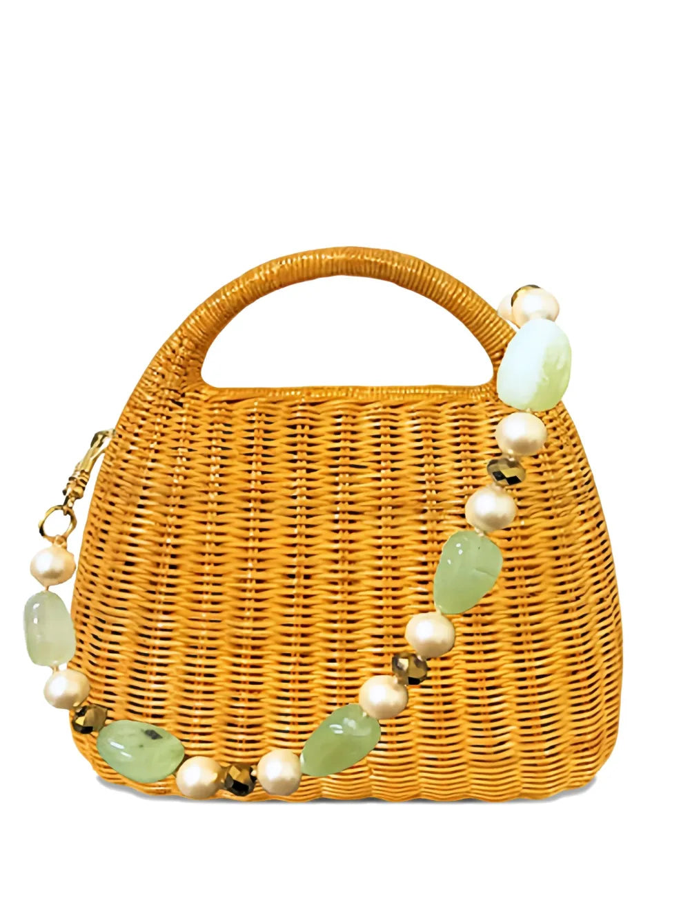 New SeasonSERPUIwicker beaded tote bag