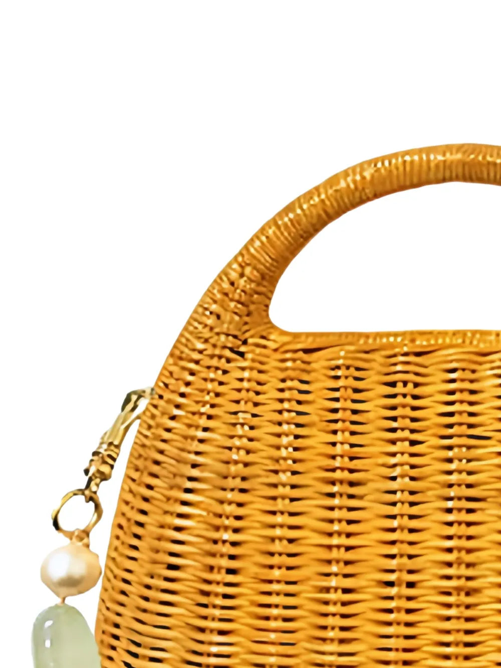 New SeasonSERPUIwicker beaded tote bag