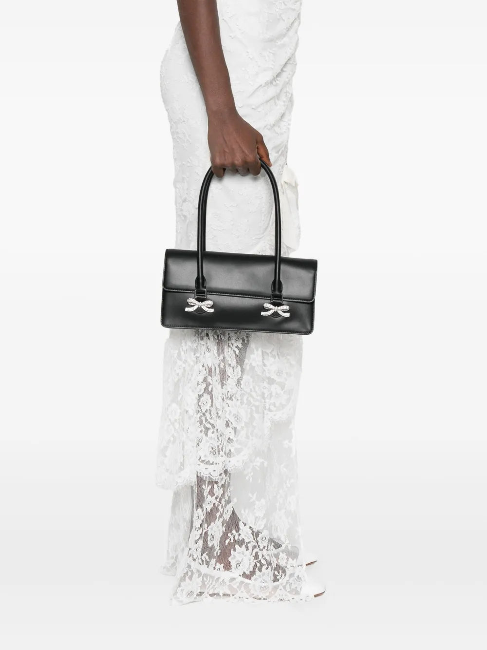 Self-Portraitcrystal-bow top-handle bag