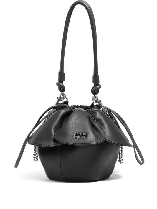 Bimba y Lolaruffled leather bucket bag
