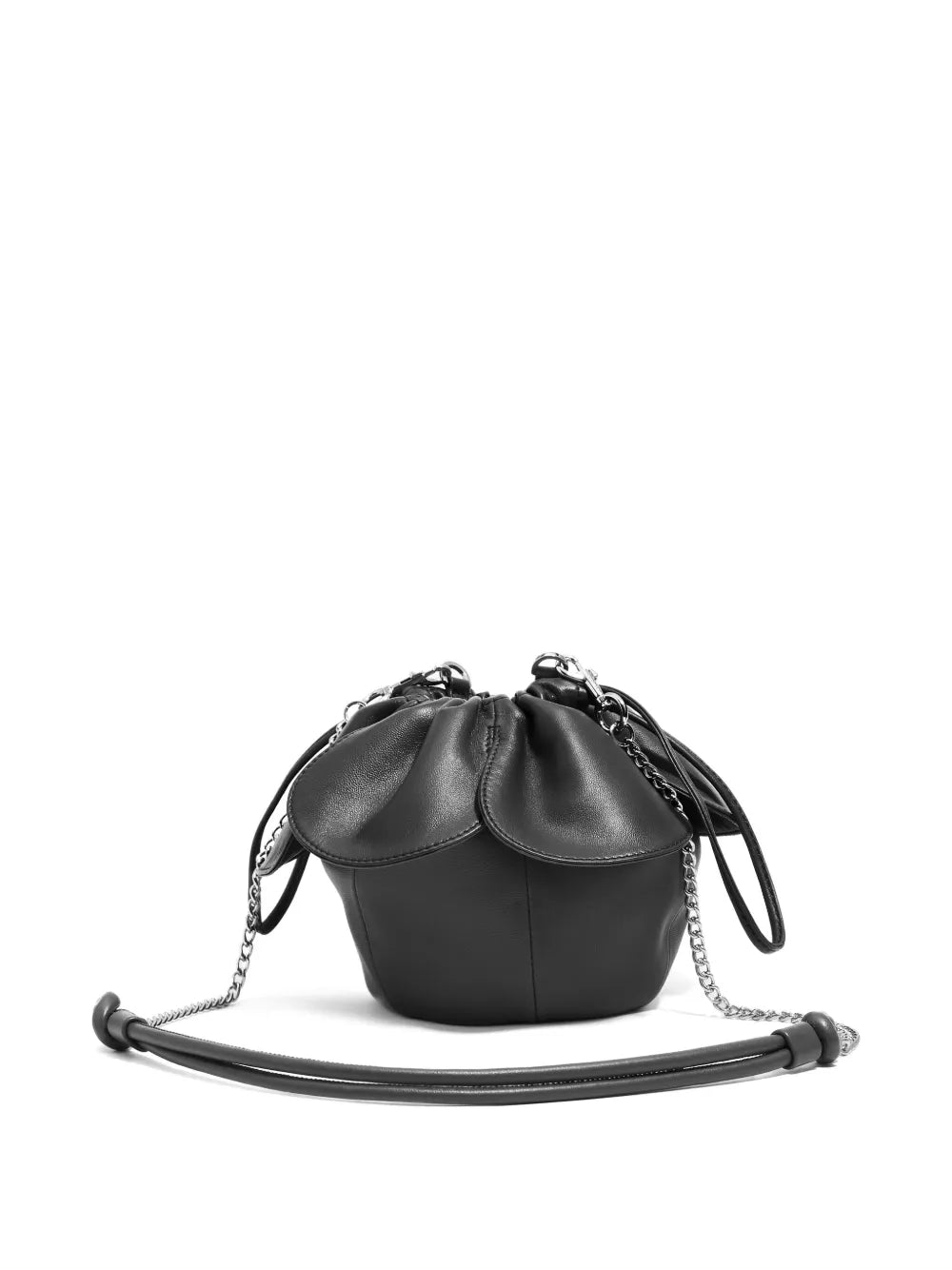 Bimba y Lolaruffled leather bucket bag