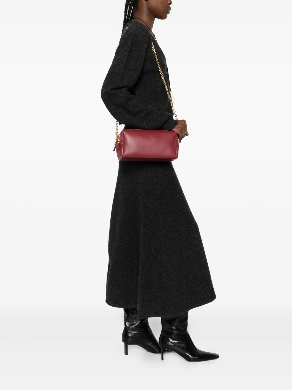 Ellemesmall Trousse chain-strap leather crossbody bag