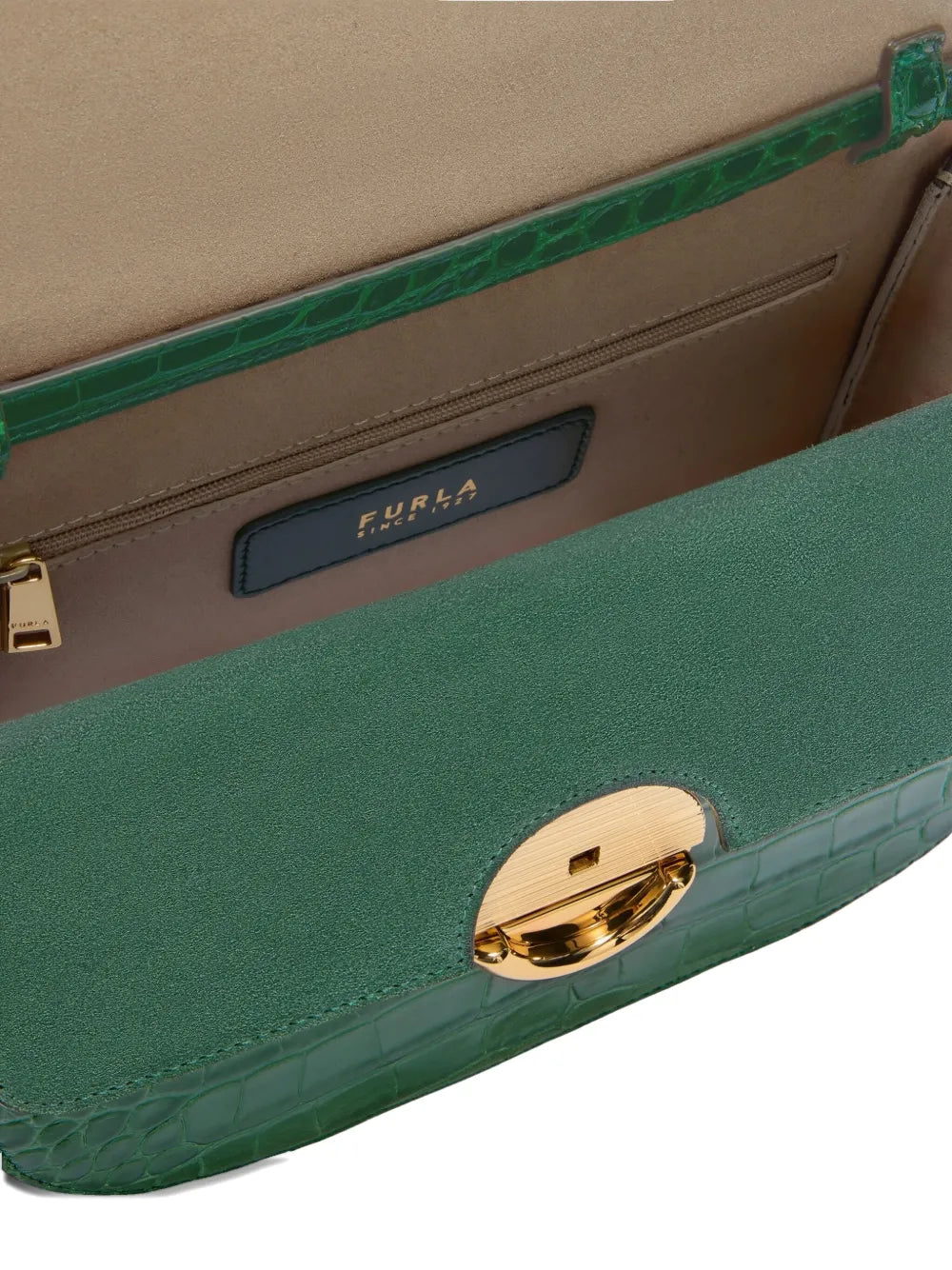 Furlasmall Sfera crocodile-effect cross body bag