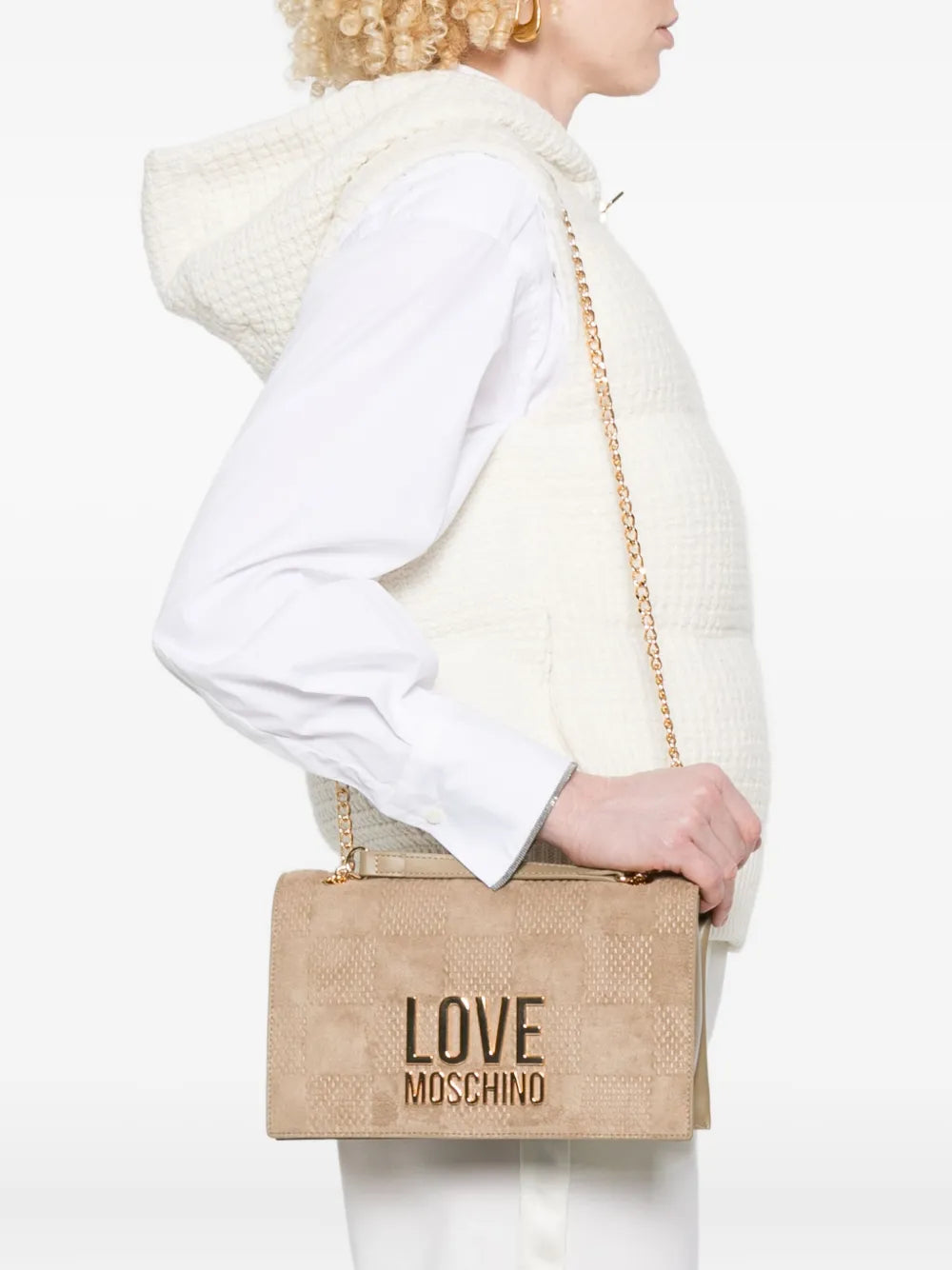 Love Moschinoquilted logo shoulder bag