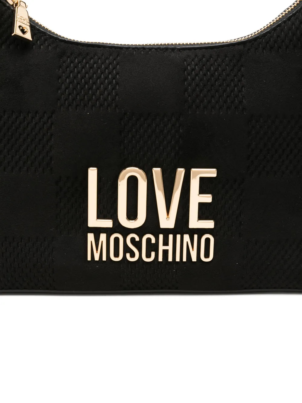Love Moschinologo-plaque checkered shoulder bag