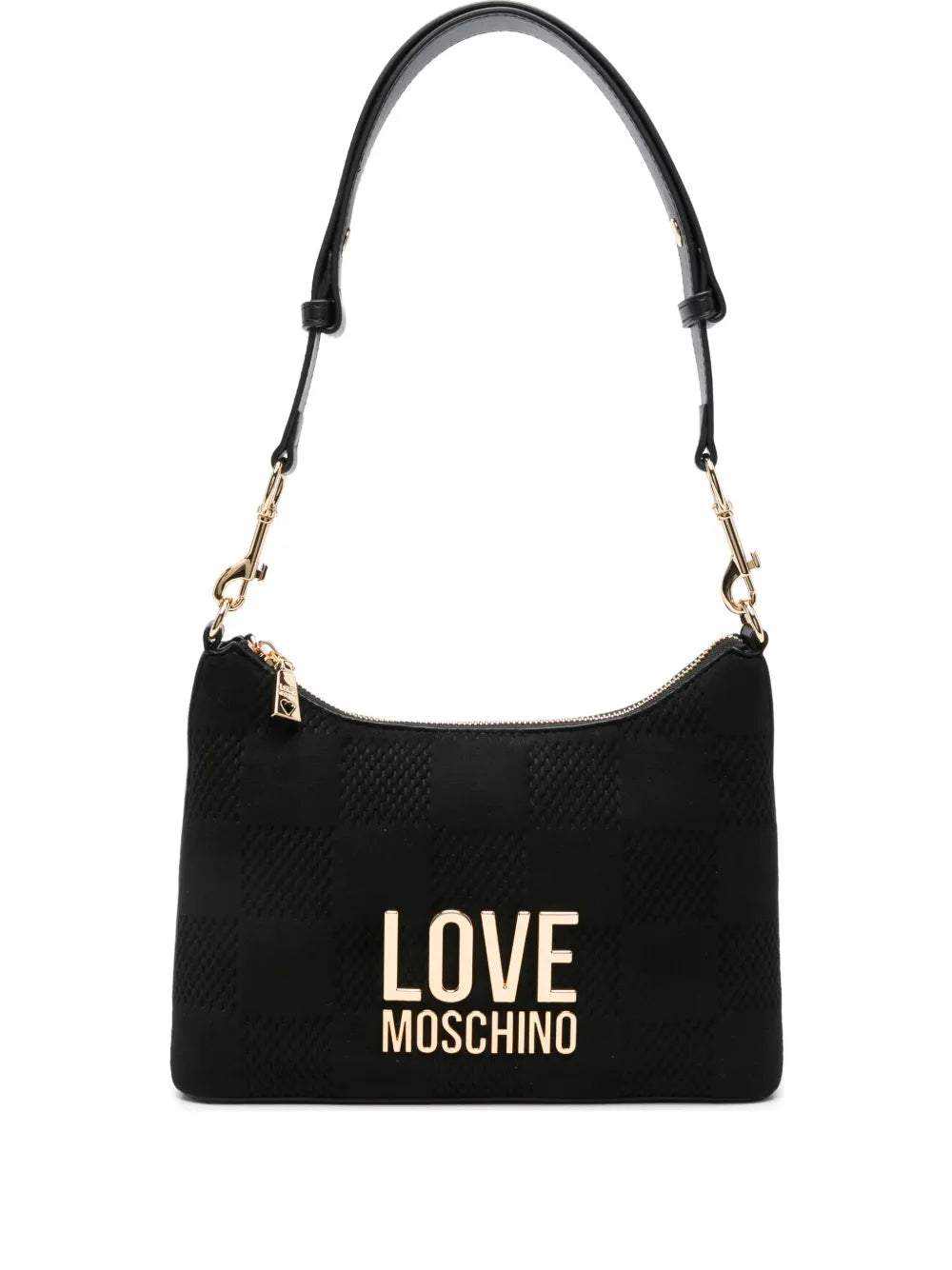 Love Moschinologo-plaque checkered shoulder bag