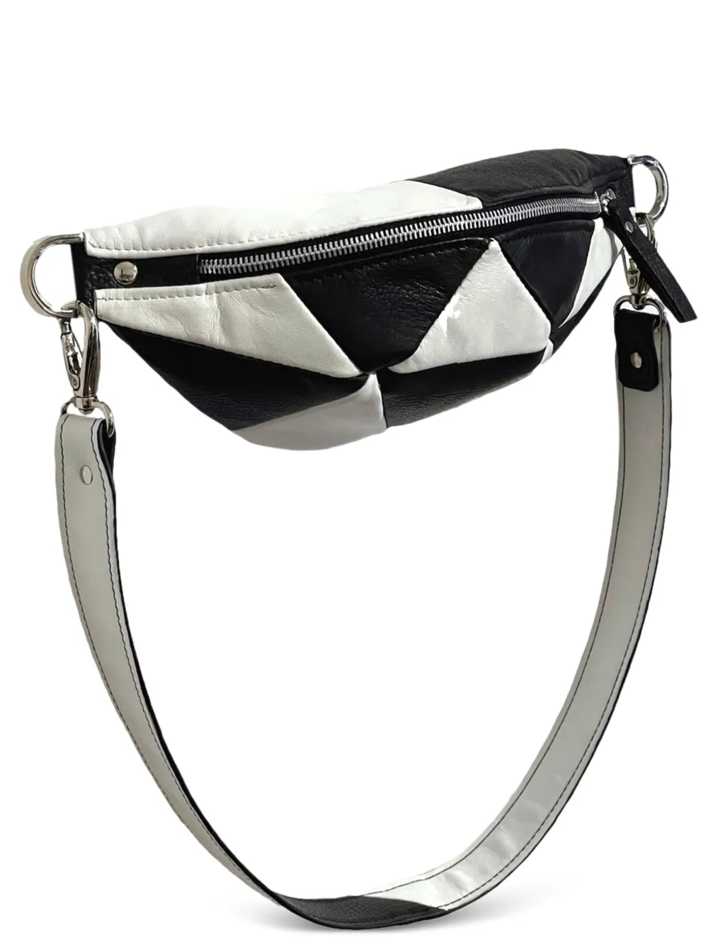 NASHApanelled leather shoulder bag