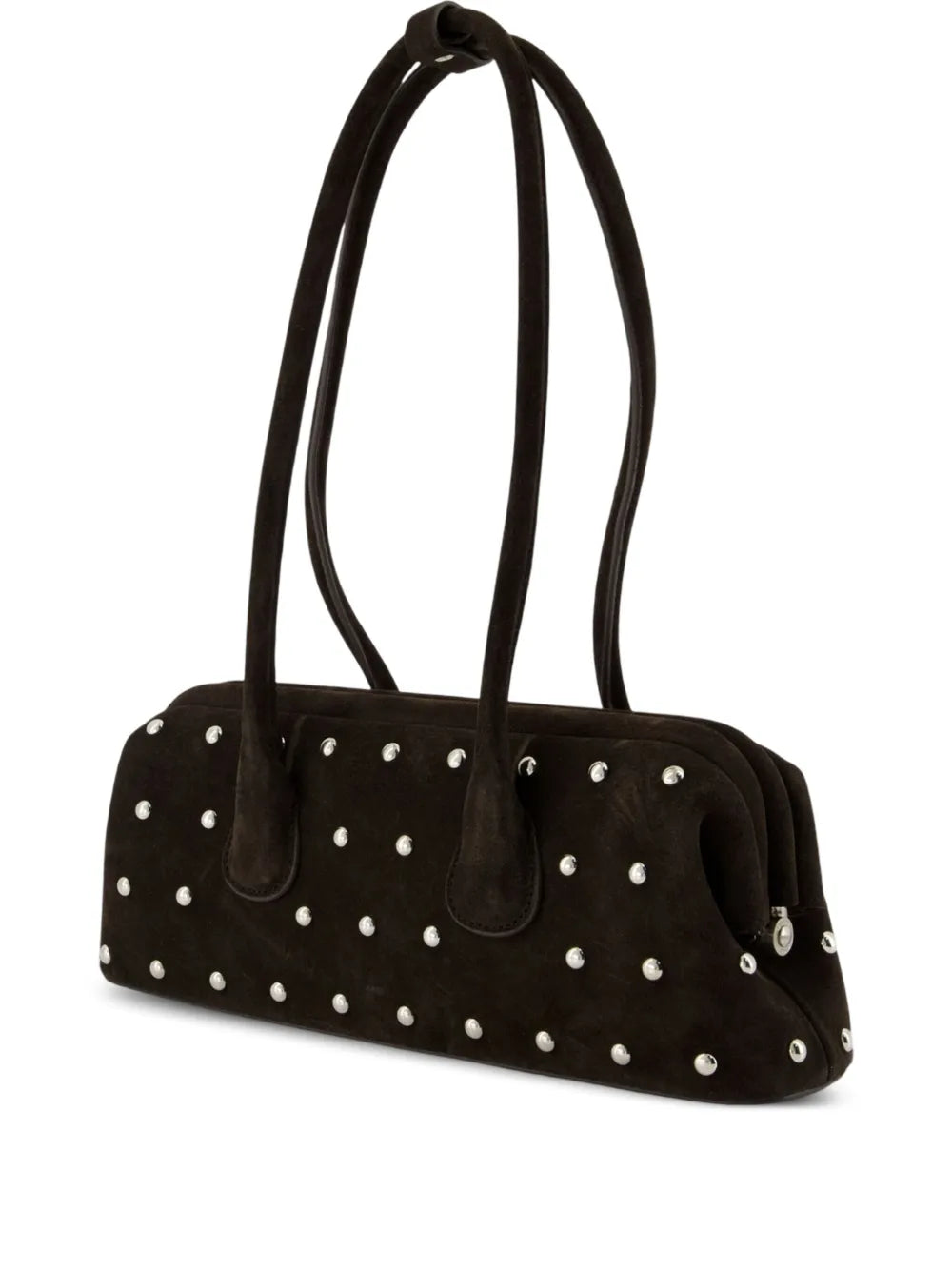 Osoimini Boat Wide stud-embellished suede shoulder bag