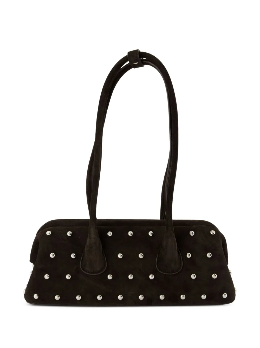 Osoimini Boat Wide stud-embellished suede shoulder bag
