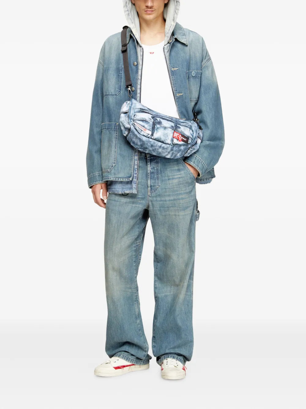 Dieselx Eastpak Trompe-L'oeil denim shoulder bag