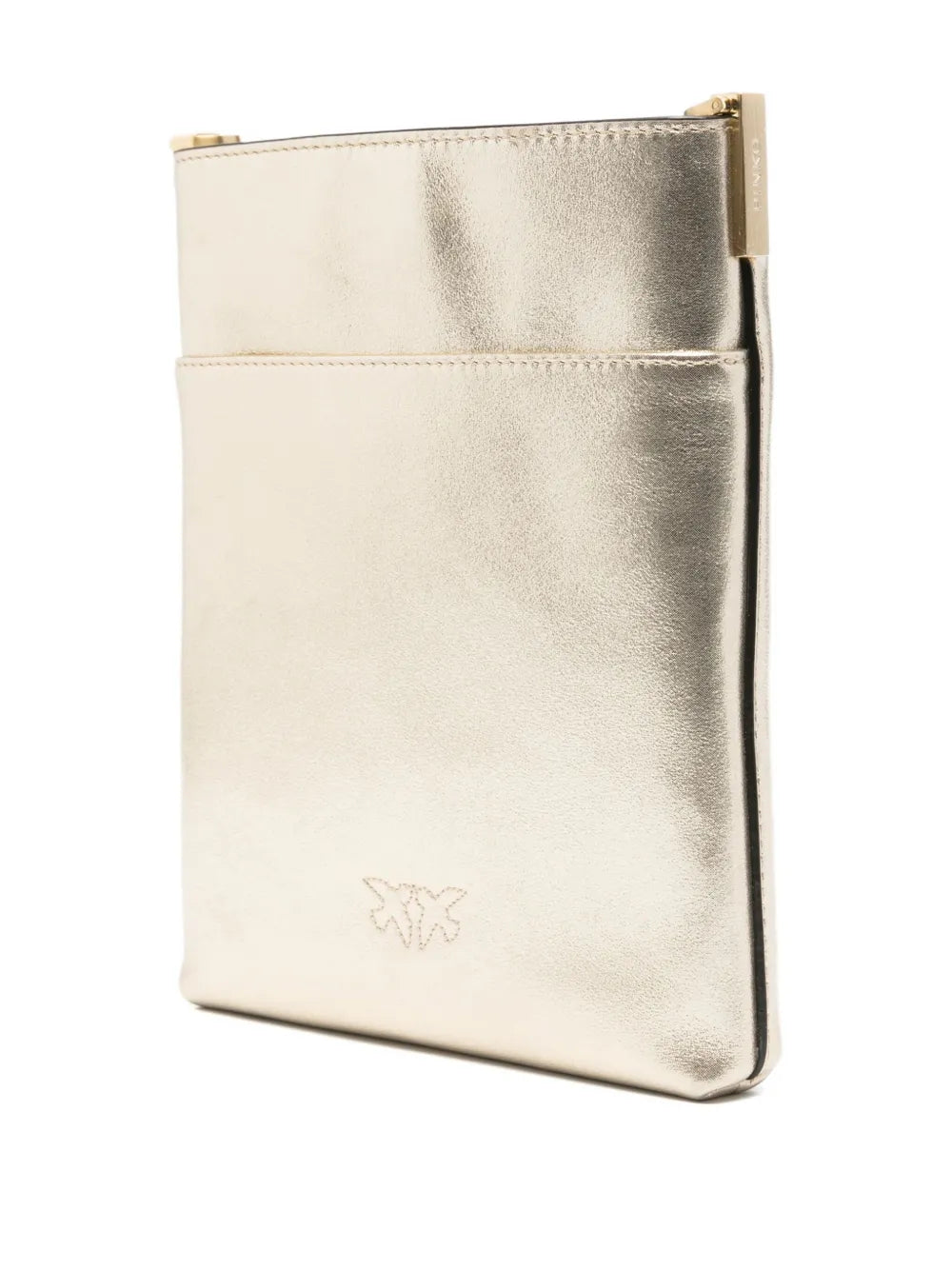 PINKOmetallic-effect leather cross body bag