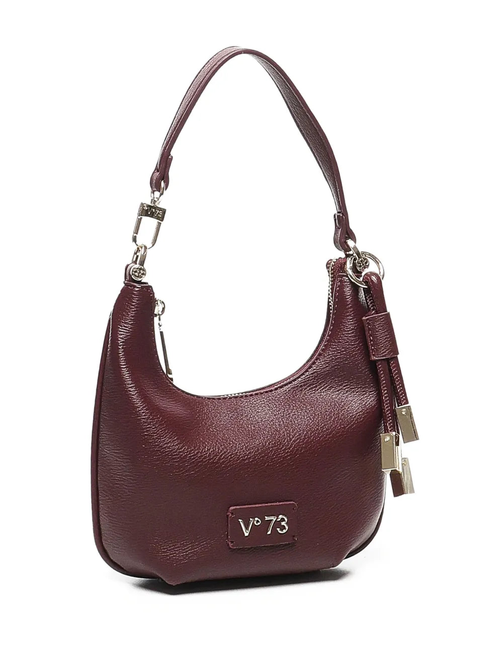 V3zip-fastening half-moon shoulder bag