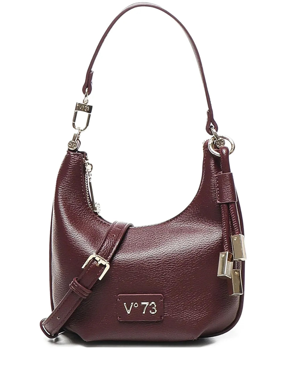 V3zip-fastening half-moon shoulder bag