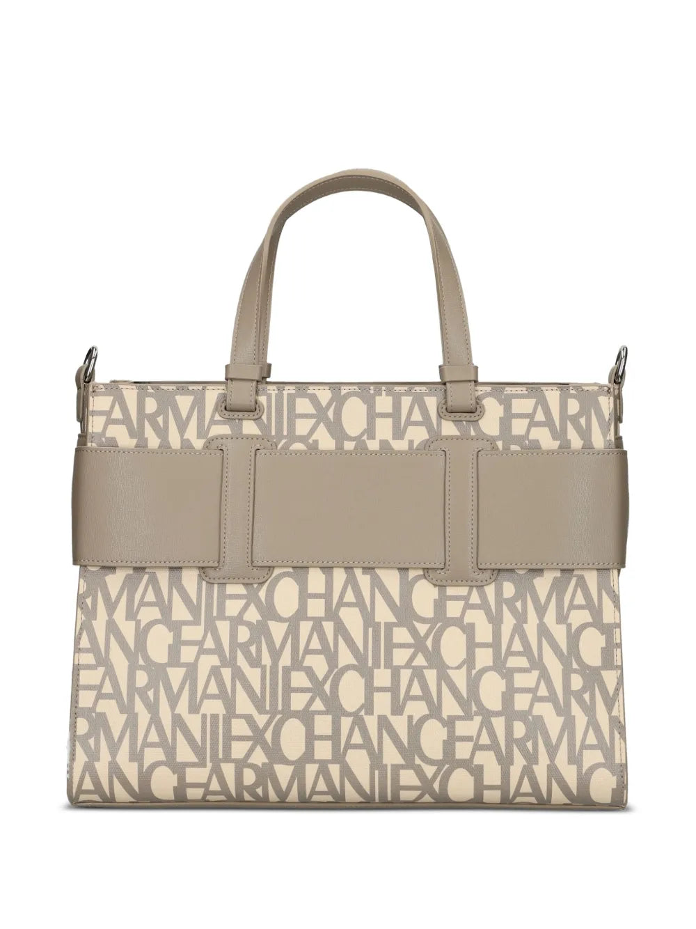 Armani Exchangelogo-plaque buckle tote bag