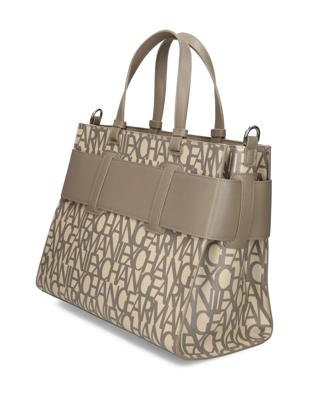 Armani Exchangelogo-plaque buckle tote bag
