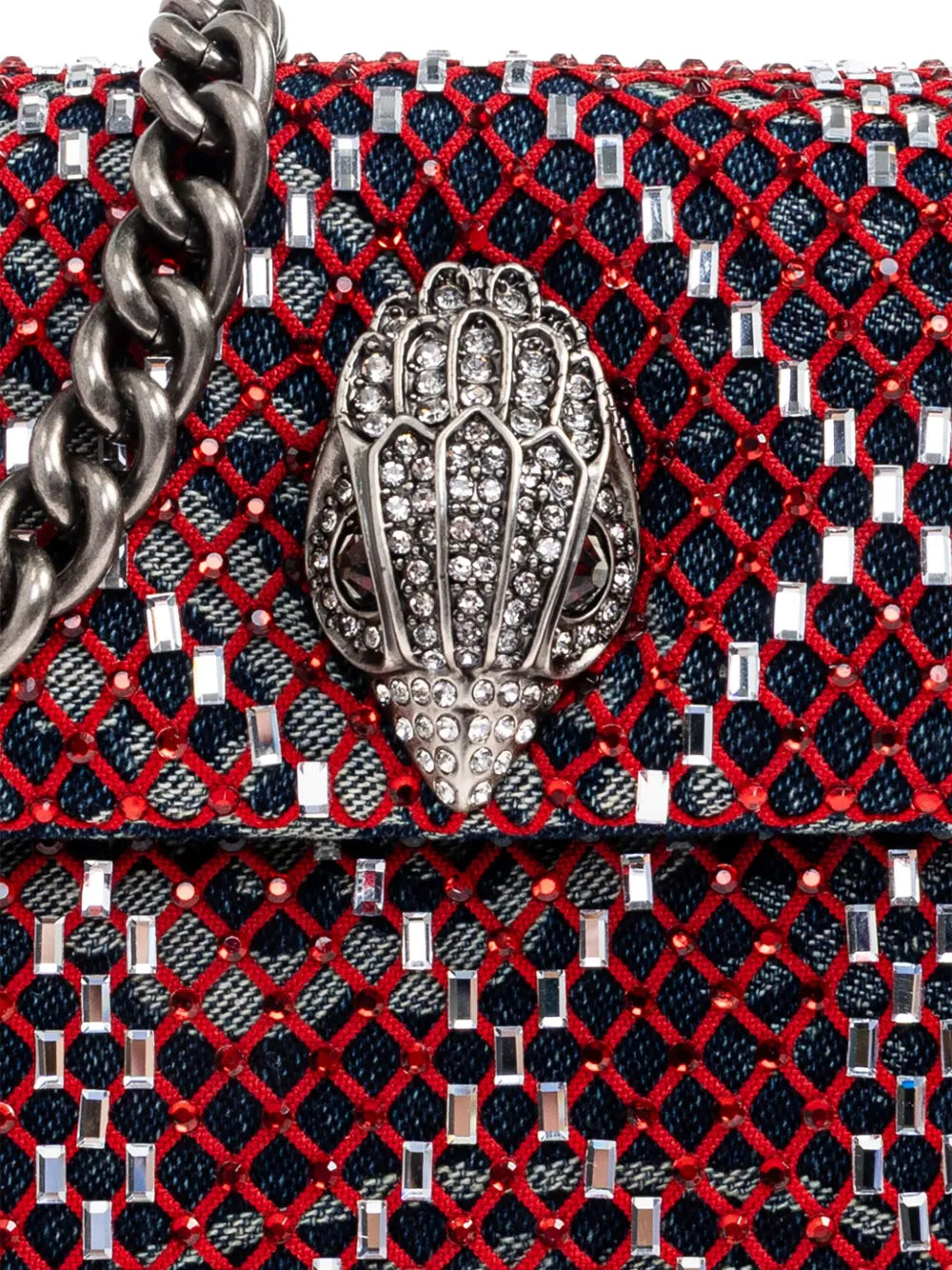 Kurt Geiger Londonmini Kensington crystal-embellished chain cross body bag