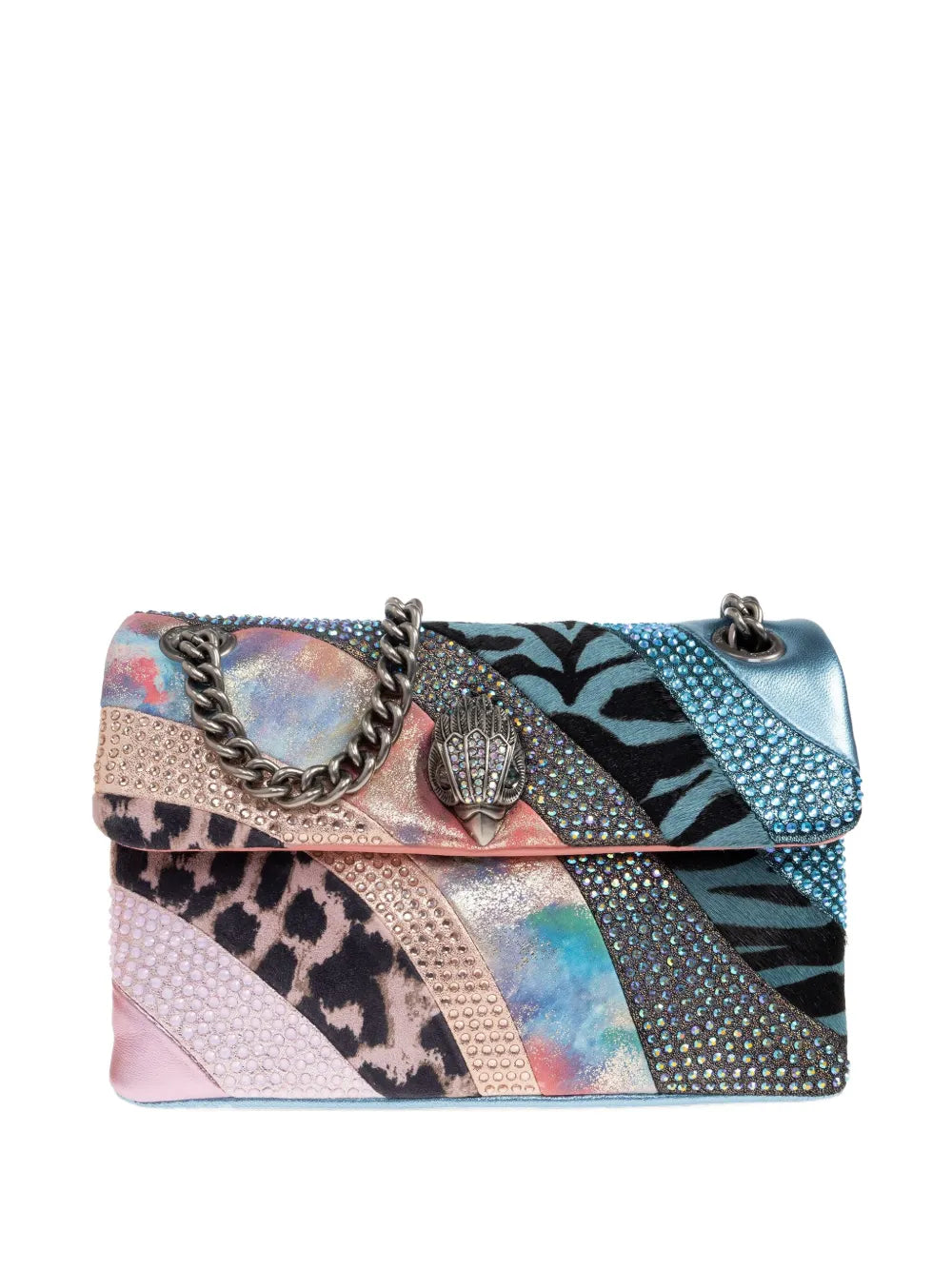 Kurt Geiger Londonpatchwork crystal-embellished shoulder bag