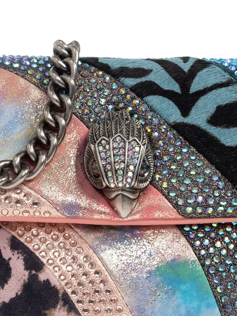 Kurt Geiger Londonpatchwork crystal-embellished shoulder bag