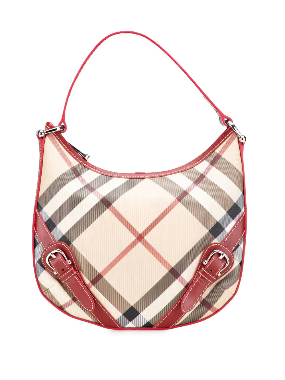 Pre-OwnedBurberry Pre-Owned2000-2017 Supernova Check Coated Canvas Larkin hobo bag