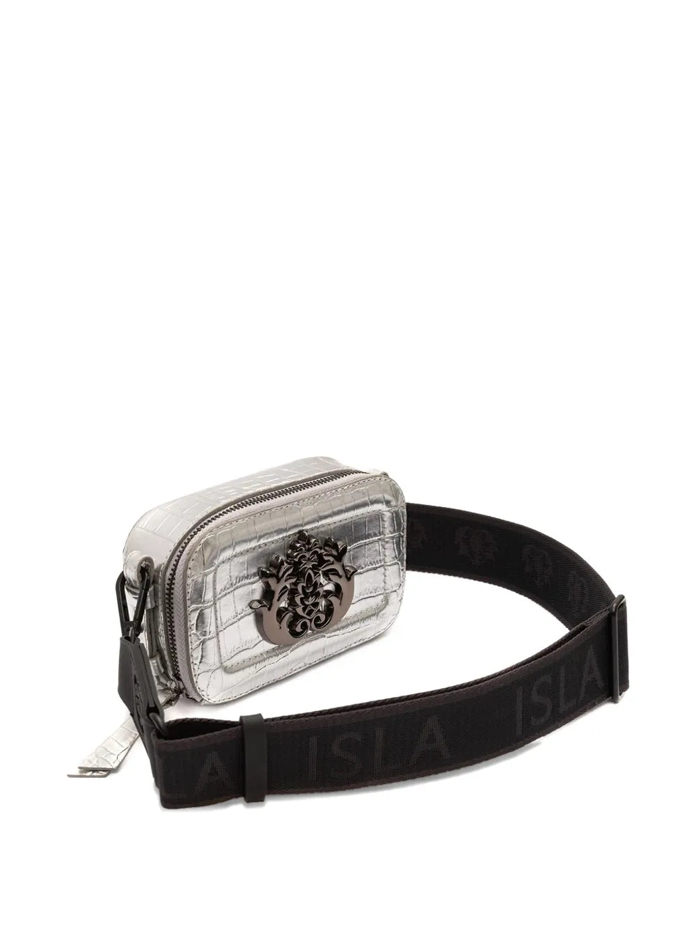 IslaDance crocodile-embossed logo-plaque mini bag