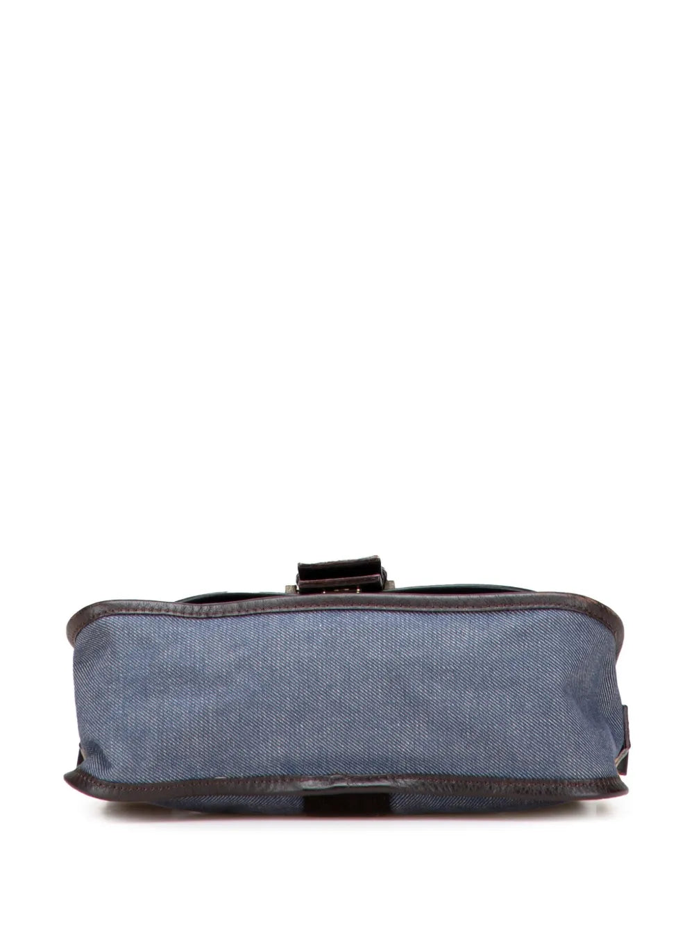 Pre-OwnedFendi Pre-Owned2000-2010 Zucca Trimmed Denim Buckle Flap Bag crossbody bag