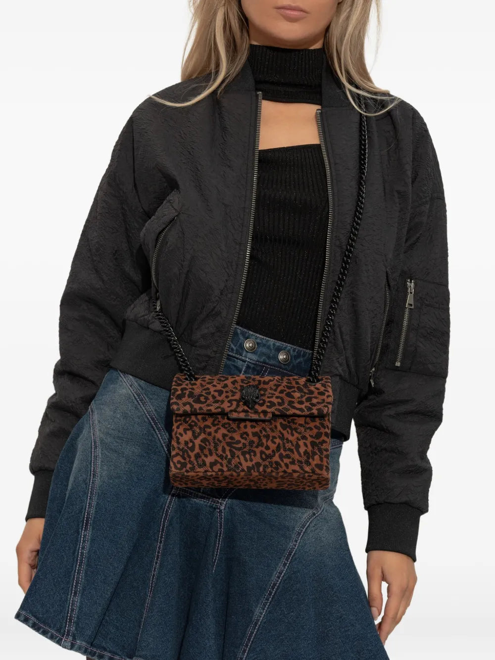 Kurt Geiger Londonmini Kensington leopard-print shoulder bag