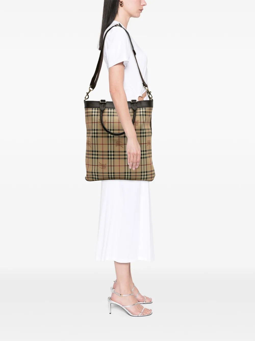 Pre-OwnedBurberry Pre-Owned2000-2017 Haymarket Check Coated Canvas Tote satchel
