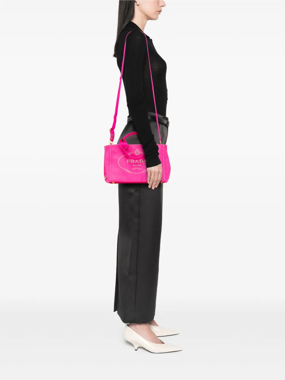 Pre-OwnedPrada Pre-Owned2013-2025 Small Canvas Canapa Logo satchel