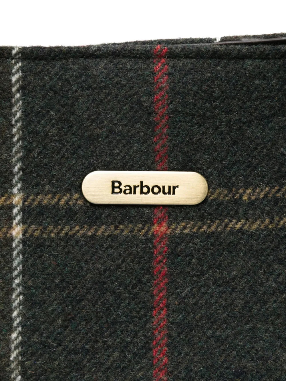 Barbourlarge plaid-pattern tote bag
