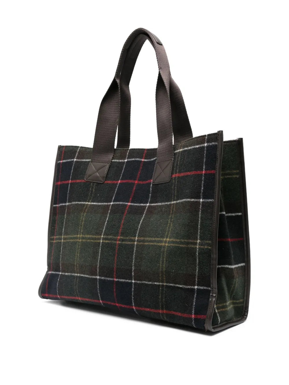 Barbourlarge plaid-pattern tote bag