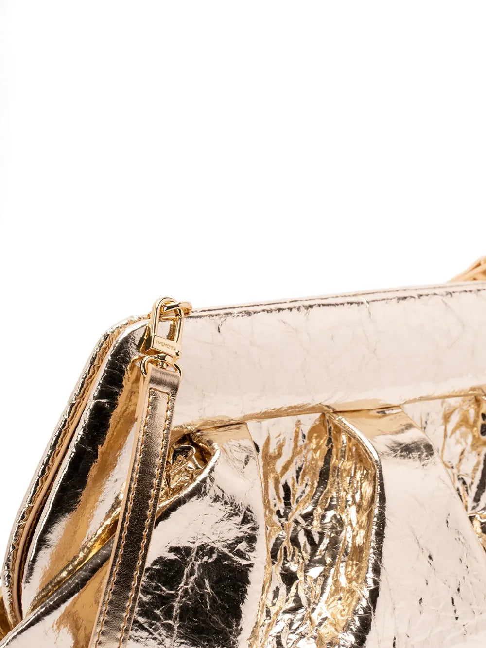 Themoirea Pineapple metallic-finish clutch bag