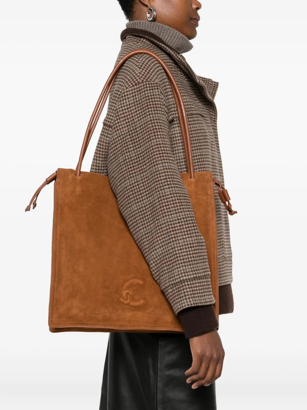 Coccinellelarge Dulse suede tote bag