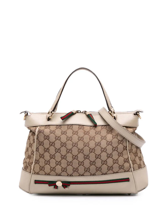 Pre-OwnedGucci Pre-Owned2016-2025 Small GG Canvas Web Mayfair satchel