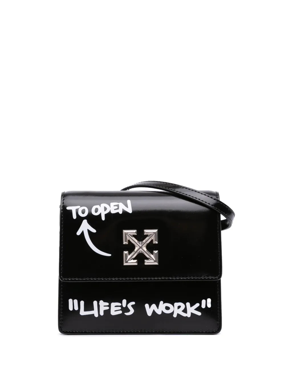 Pre-OwnedOff-White Pre-Owned2019-2025 Glazed Calfskin Life's Work Jitney 0.7 Bag crossbody bag