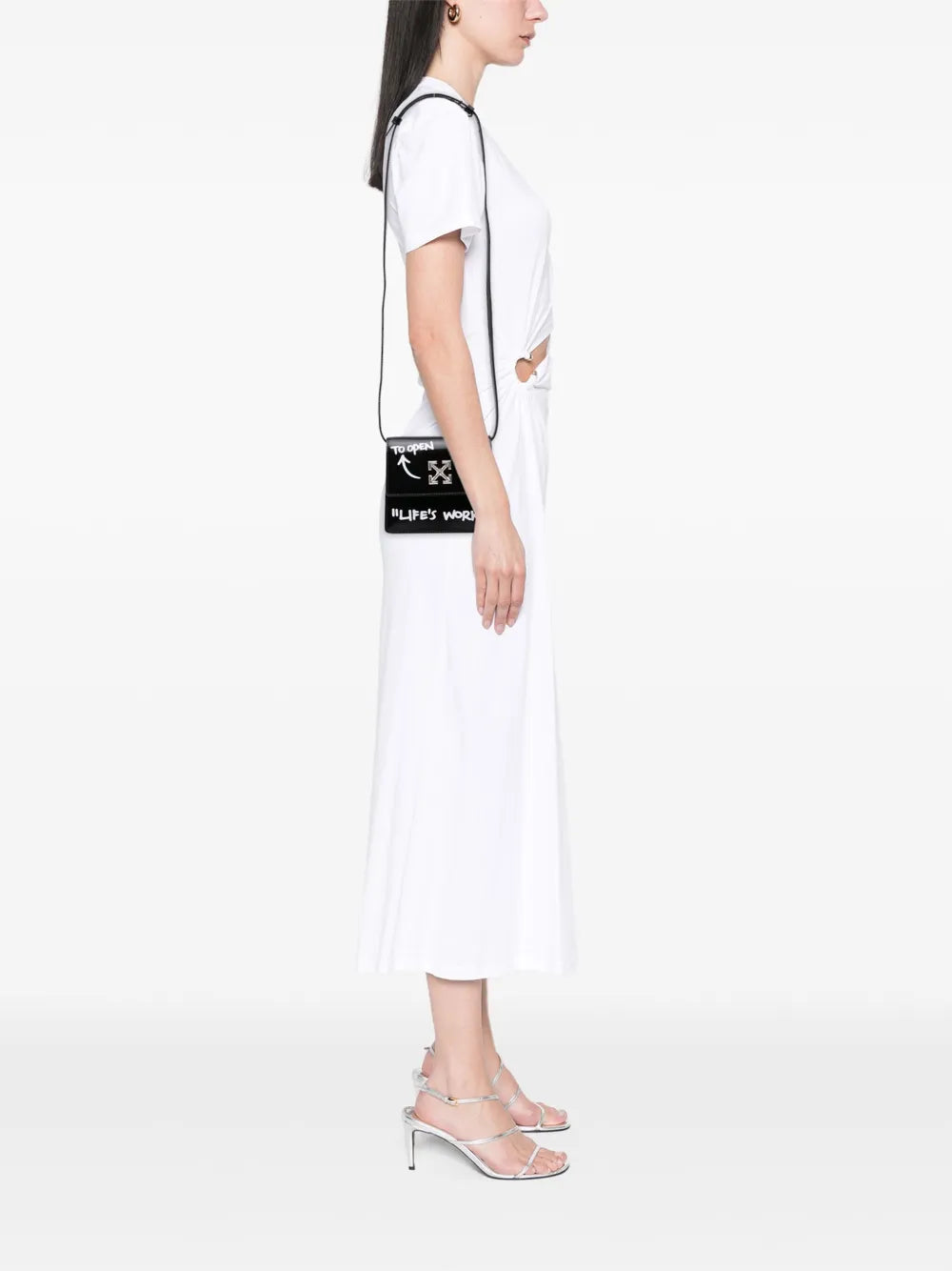 Pre-OwnedOff-White Pre-Owned2019-2025 Glazed Calfskin Life's Work Jitney 0.7 Bag crossbody bag