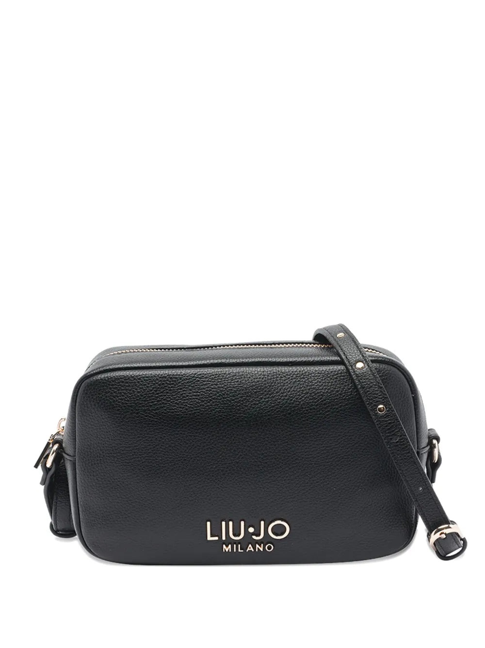 LIU JOsmall logo-plaque zip-top shoulder bag