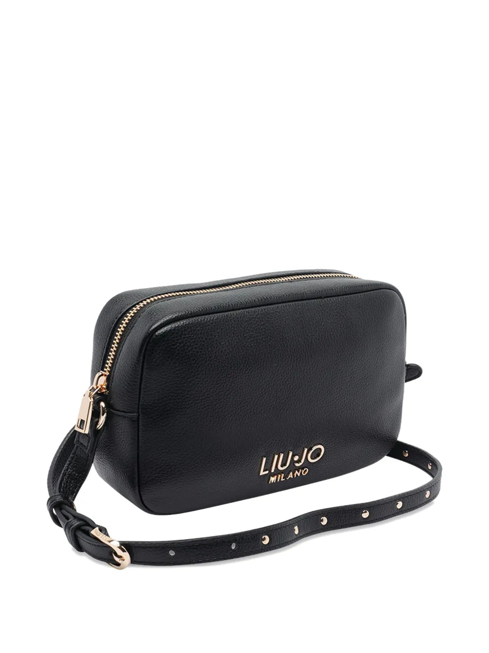 LIU JOsmall logo-plaque zip-top shoulder bag