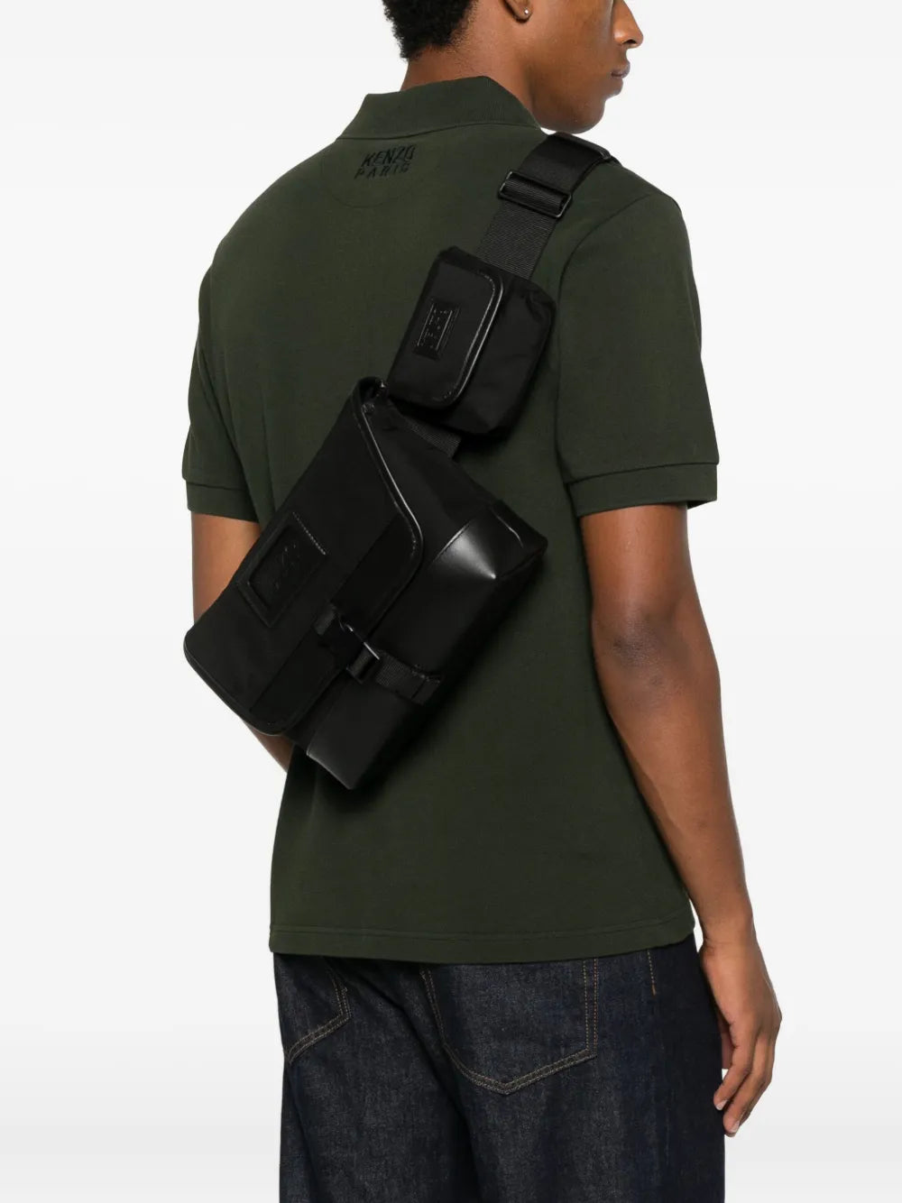 Kenzosmall Kommuter leather-trimmed bag