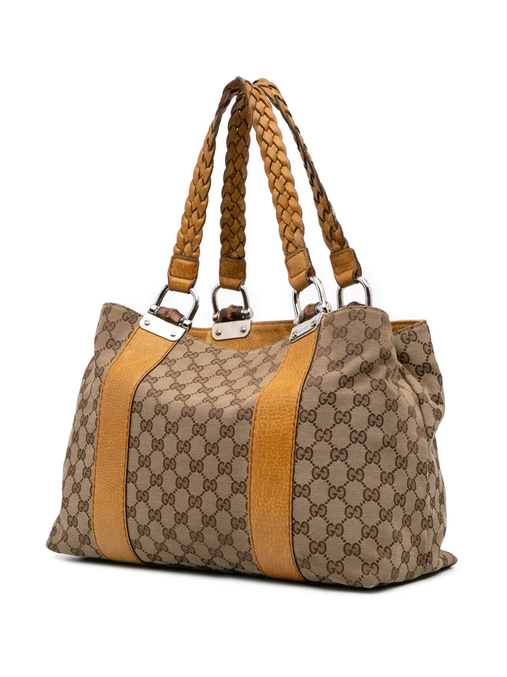 Pre-OwnedGucci Pre-Owned2016-2024 Medium GG Canvas Bamboo Libeccio tote bag