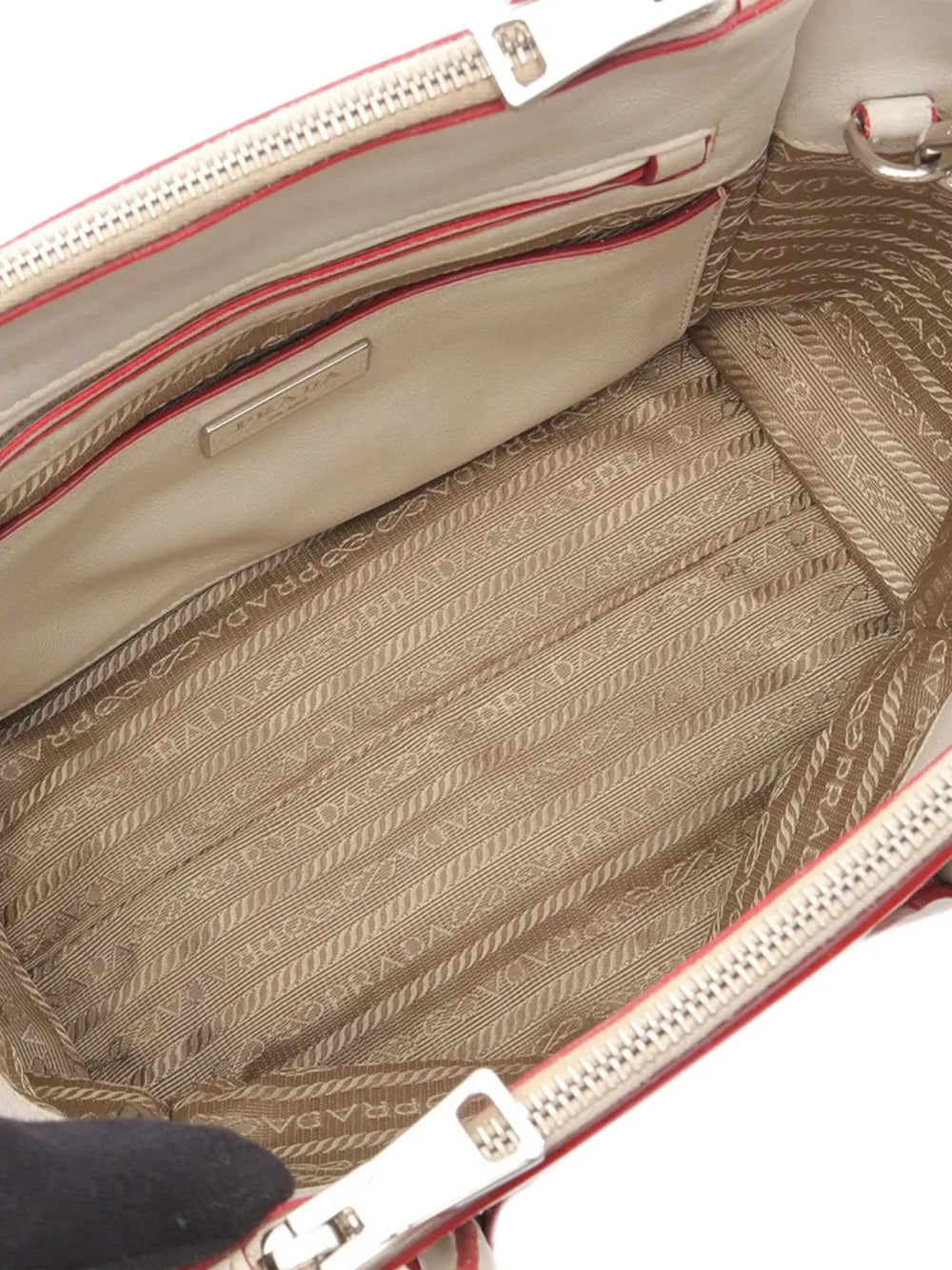 Pre-OwnedPrada Pre-Owned2000-2025 Mini Scamosciato Trimmed Glace Calf Twin Pocket satchel