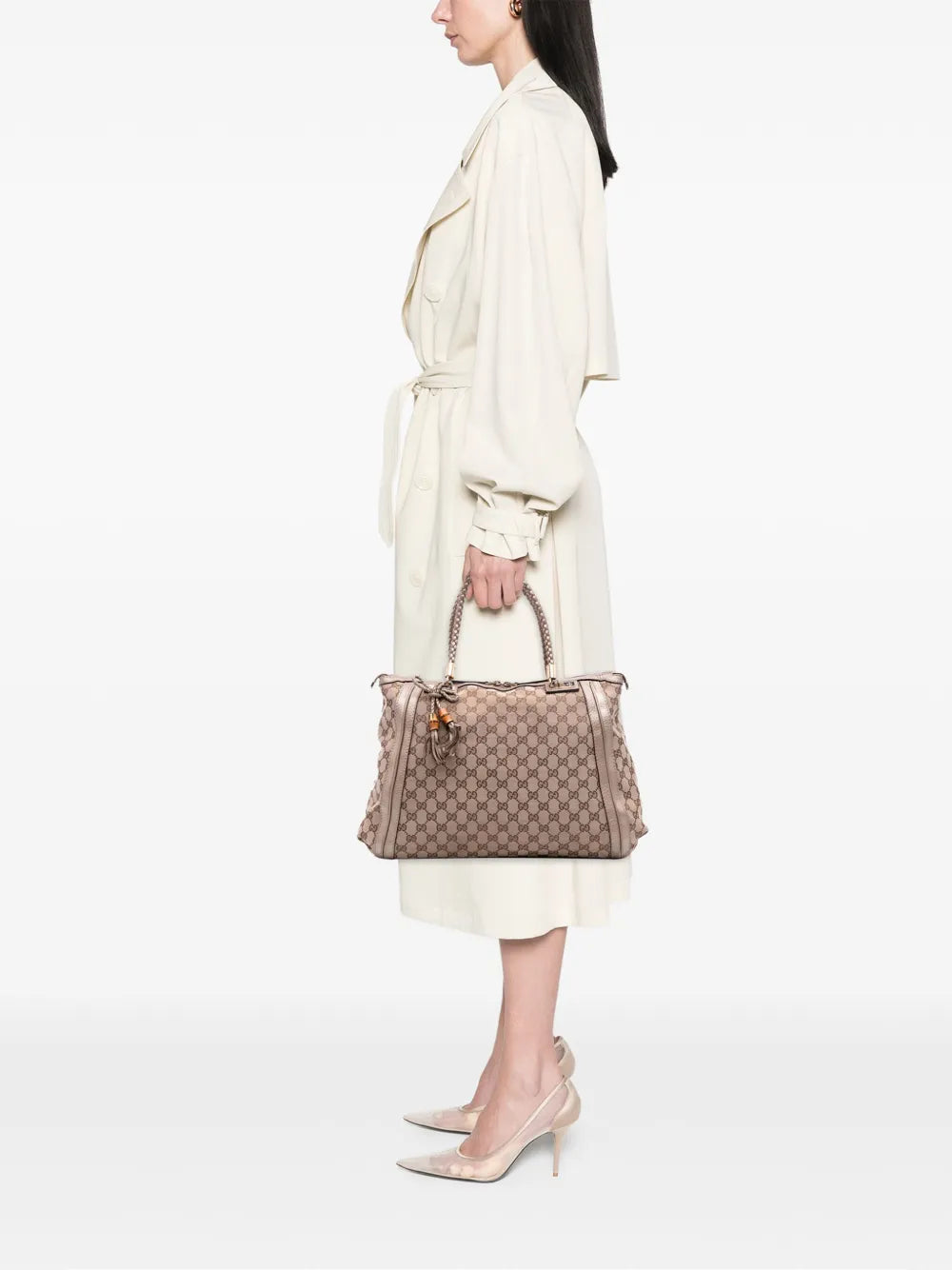 Pre-OwnedGucci Pre-Owned2016-2025 Large GG Canvas Bella satchel