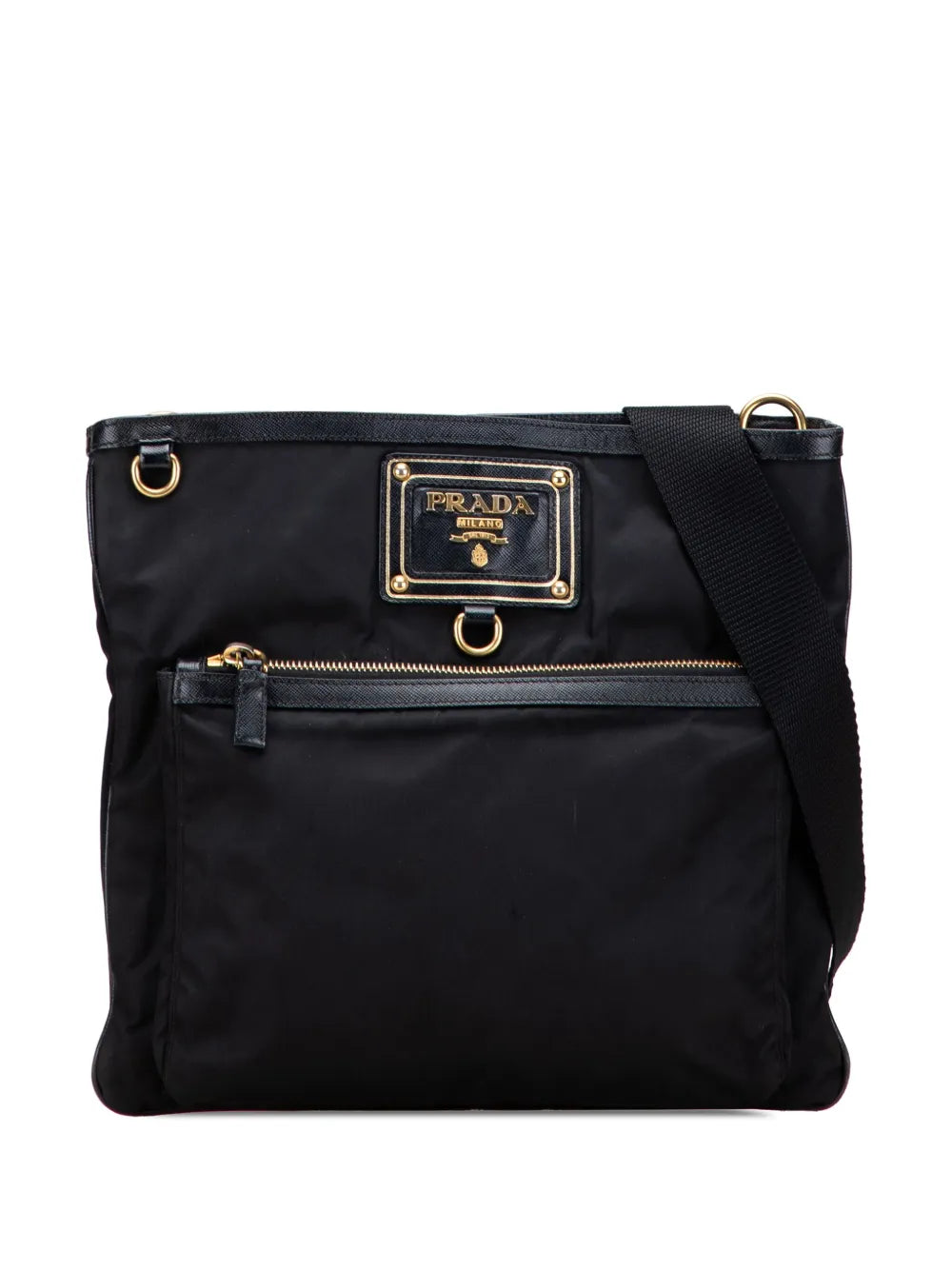 Pre-OwnedPrada Pre-Owned2013-2025 Saffiano Trimmed Tessuto Snap crossbody bag