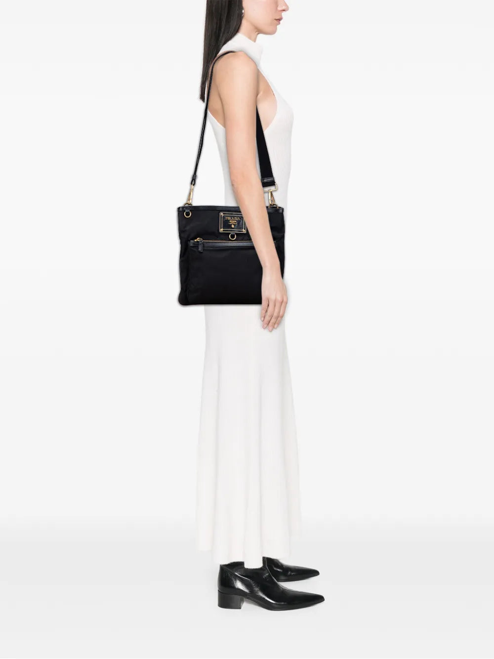 Pre-OwnedPrada Pre-Owned2013-2025 Saffiano Trimmed Tessuto Snap crossbody bag
