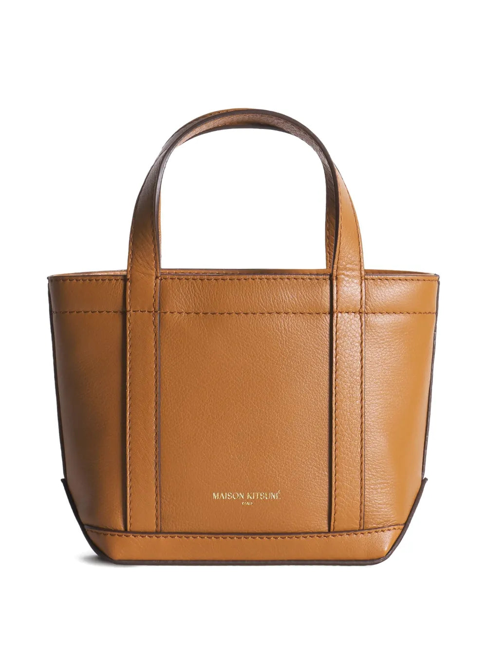 Maison Kitsunini fox-head embossed leather tote bag