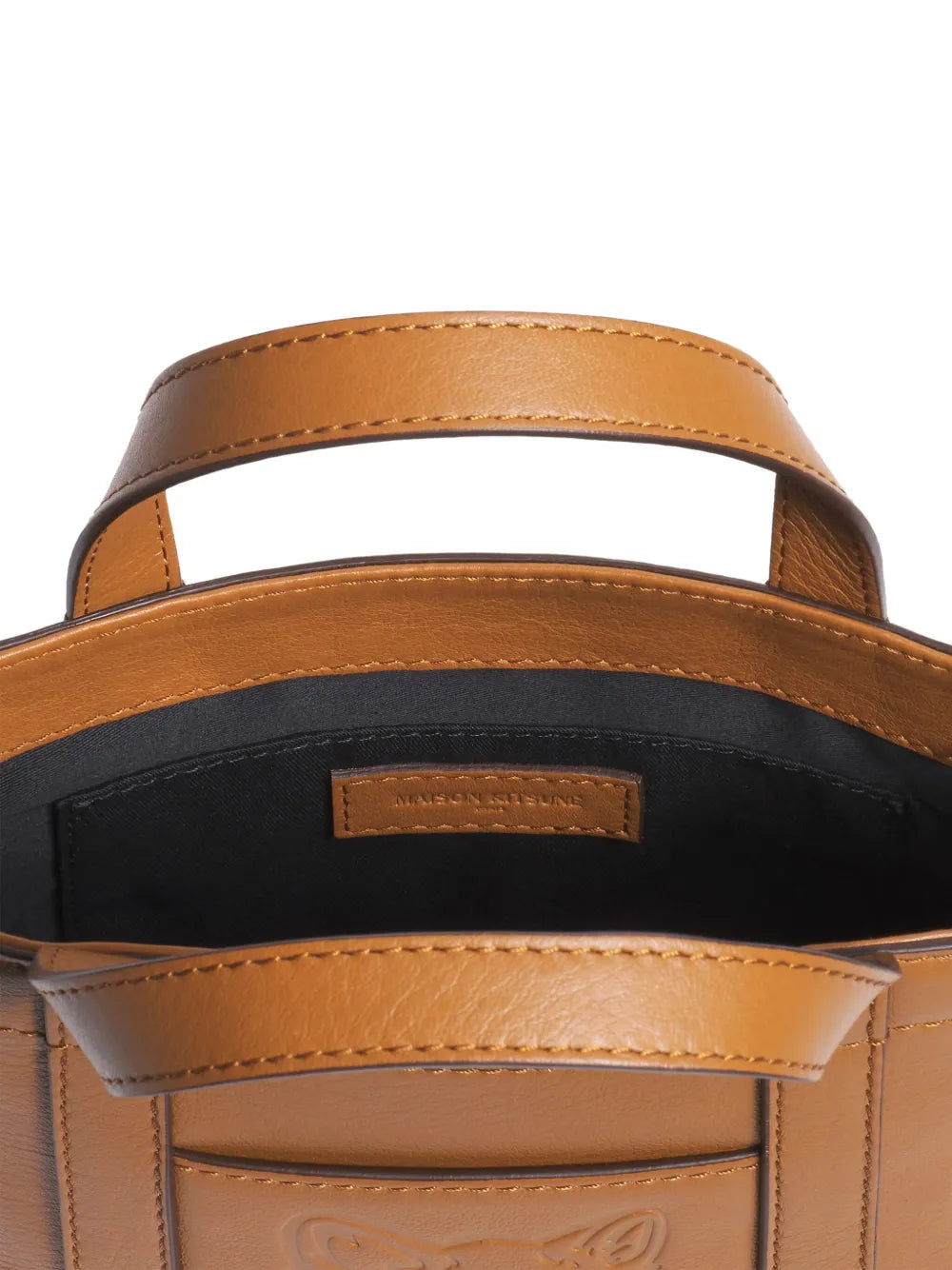Maison Kitsunini fox-head embossed leather tote bag