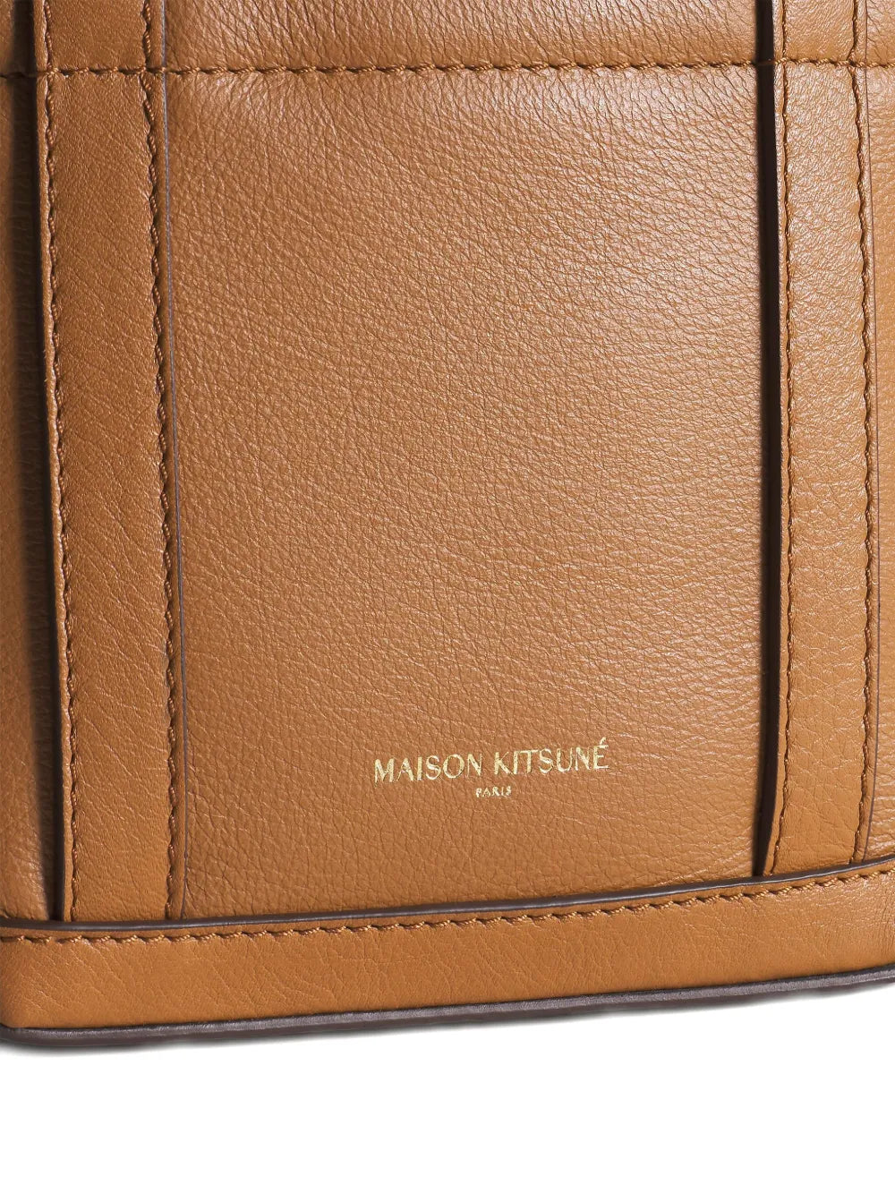 Maison Kitsunini fox-head embossed leather tote bag