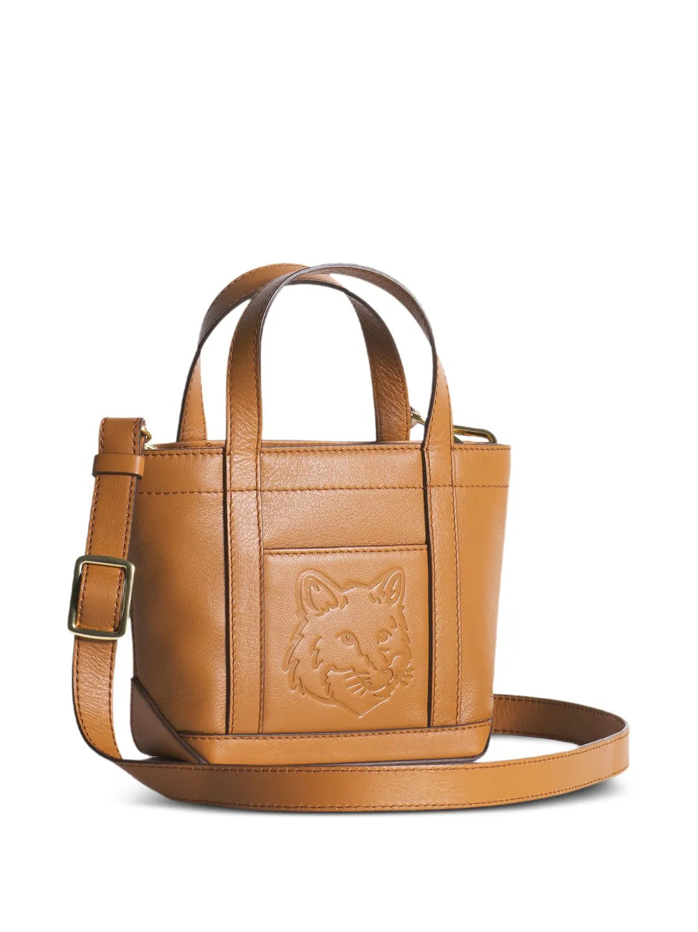 Maison Kitsunini fox-head embossed leather tote bag